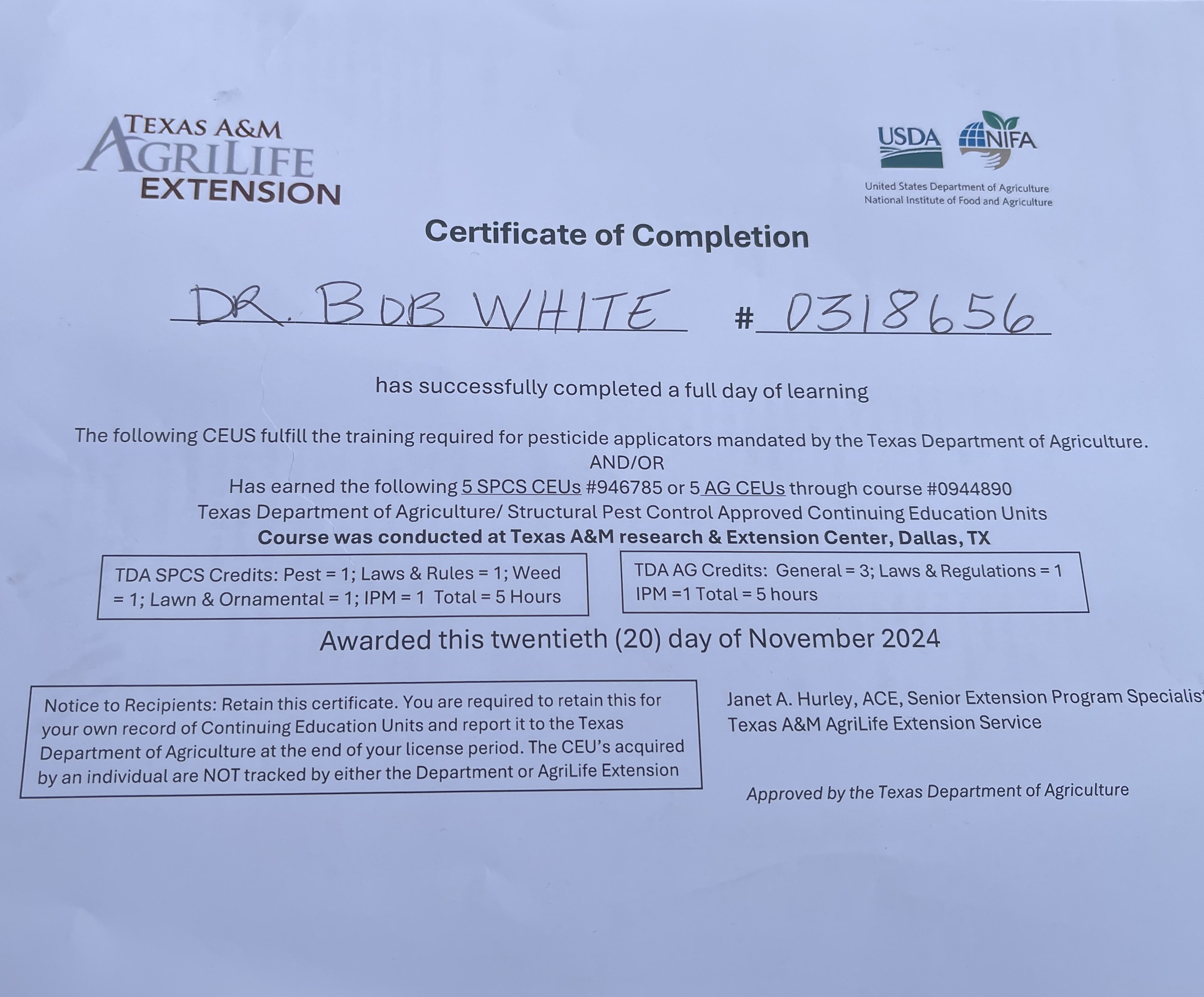 bob-white-ipm-certificate